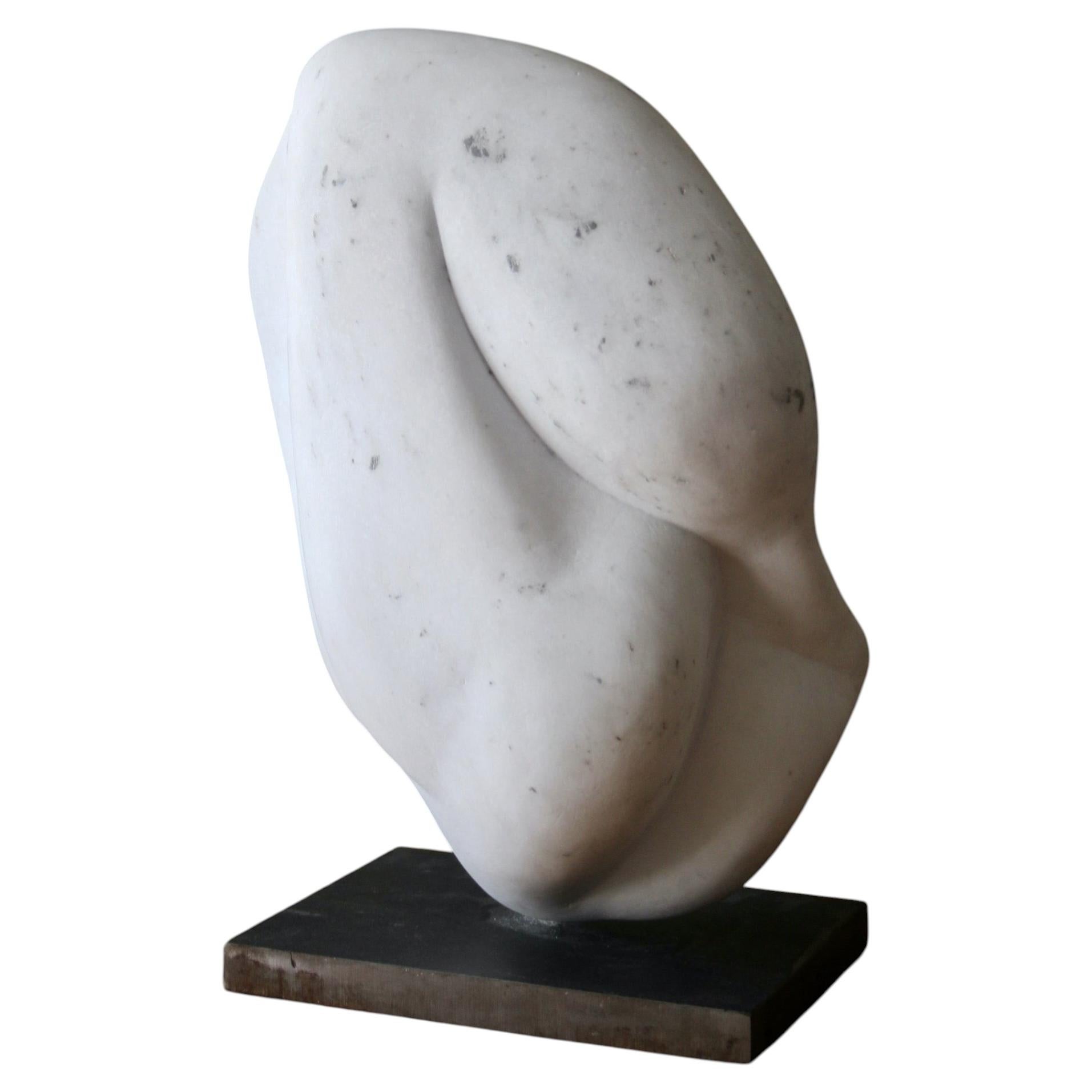 White marble abstract sculpture For Sale