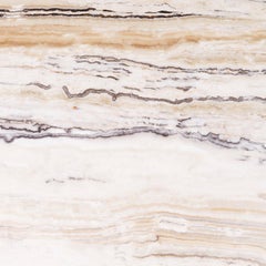 Tavolo consolle in marmo bianco e finitura bianco antico