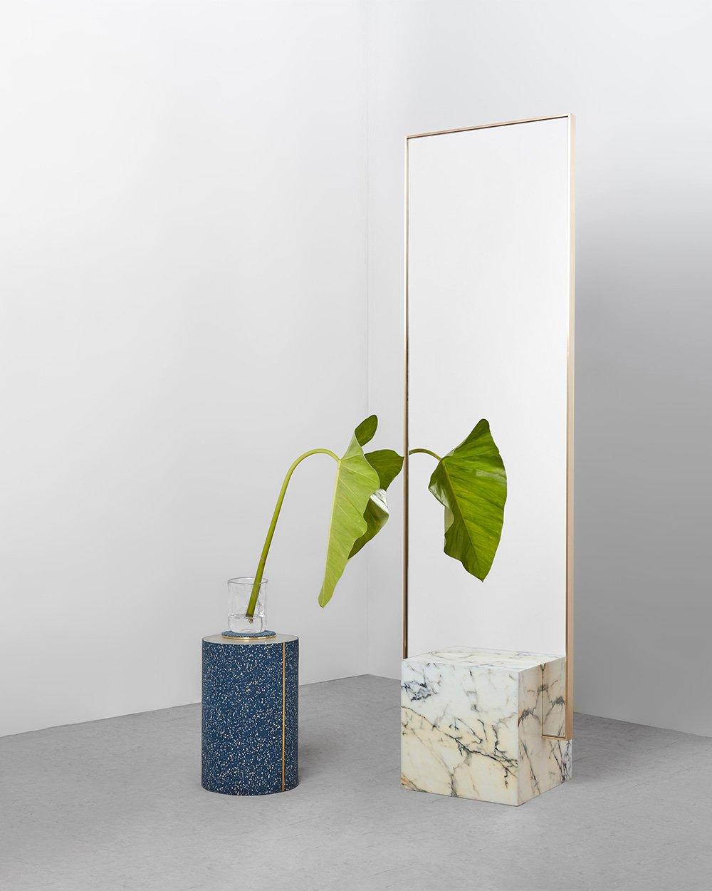 white mirror stand