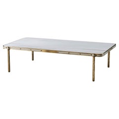 White Marble and Bronze Coffee Table