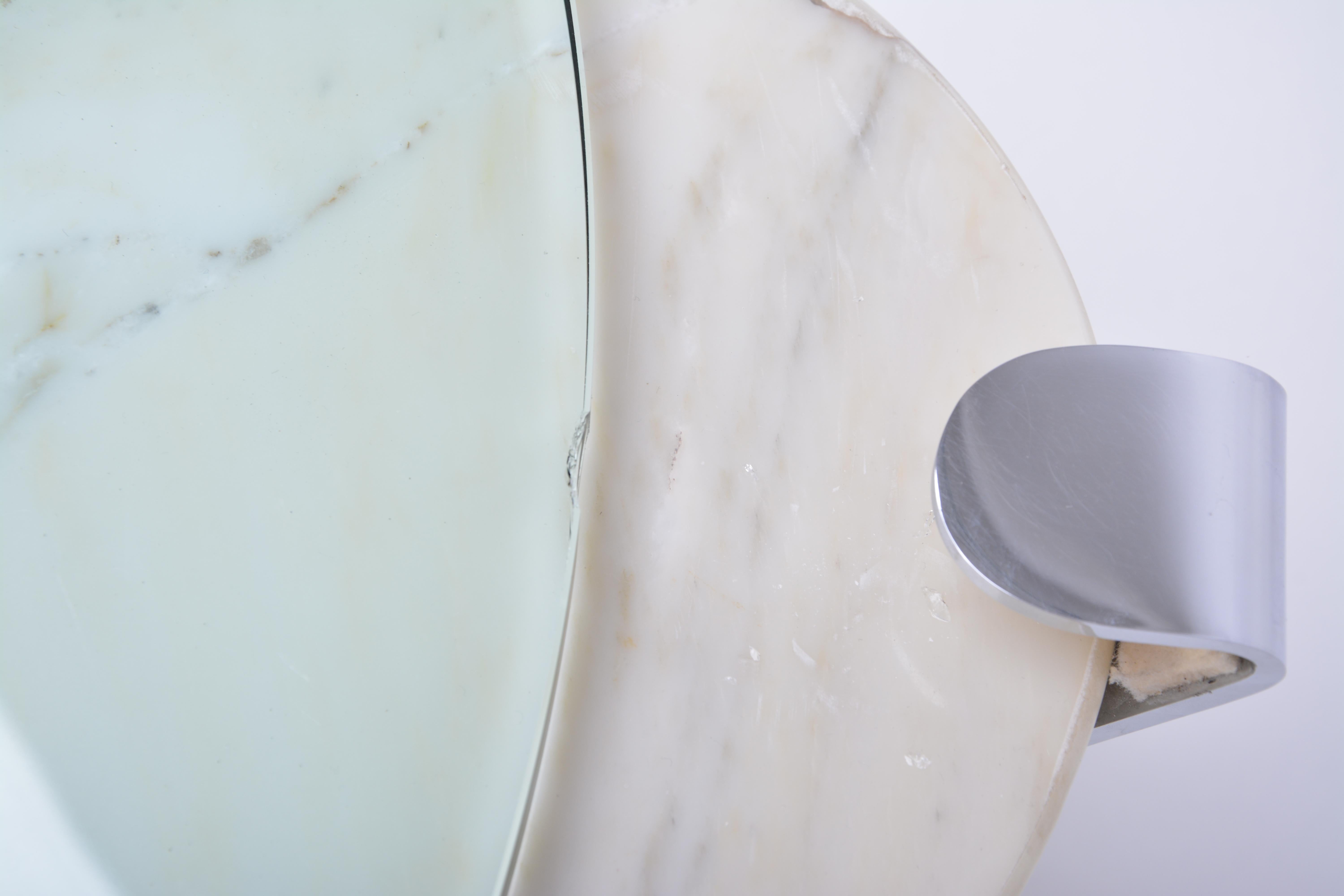 Table basse en marbre blanc et verre Modèle K1000 par Team Form pour Ronald Schmitt en vente 8