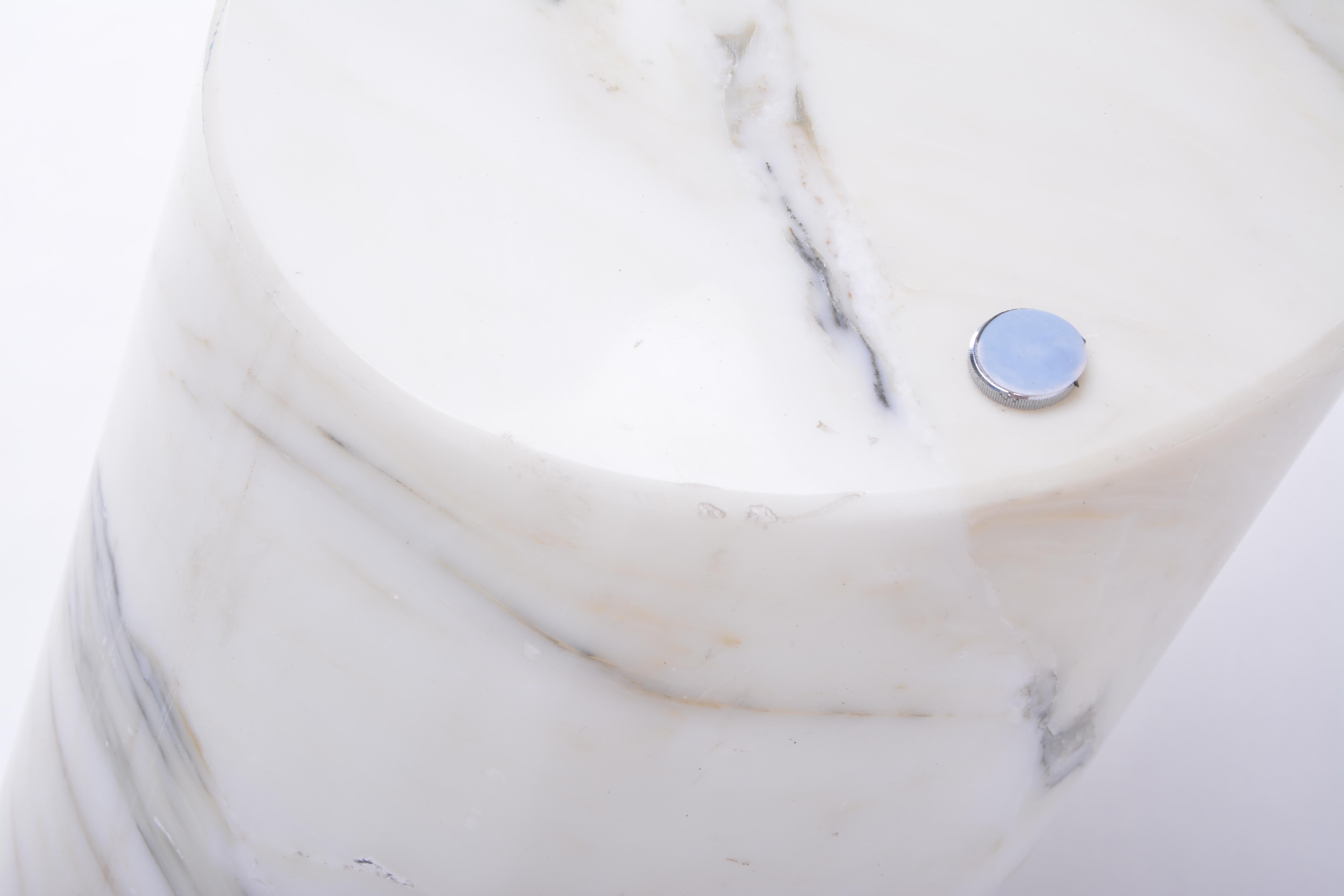 Verre Table basse en marbre blanc et verre Modèle K1000 par Team Form pour Ronald Schmitt en vente