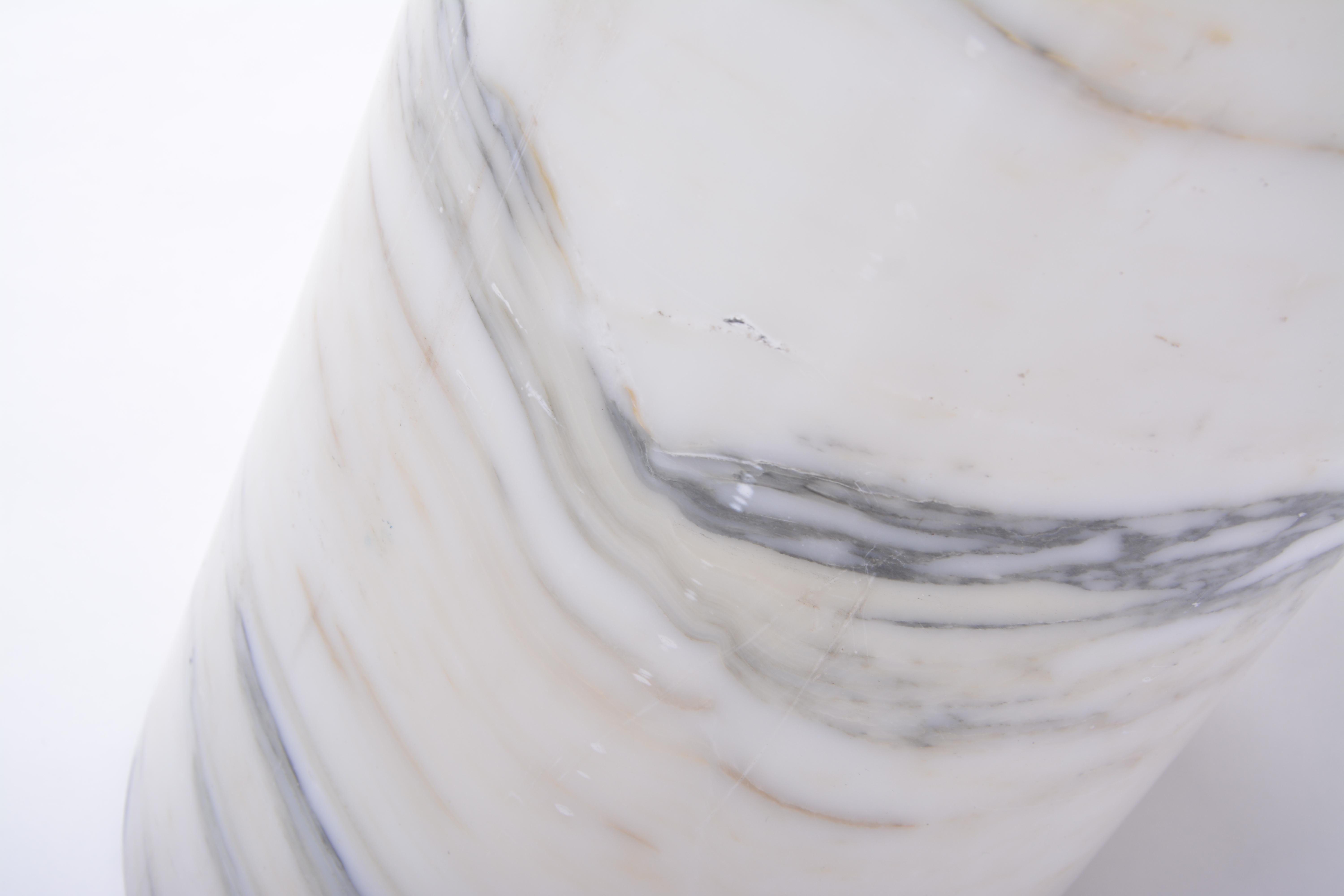 Table basse en marbre blanc et verre Modèle K1000 par Team Form pour Ronald Schmitt en vente 1
