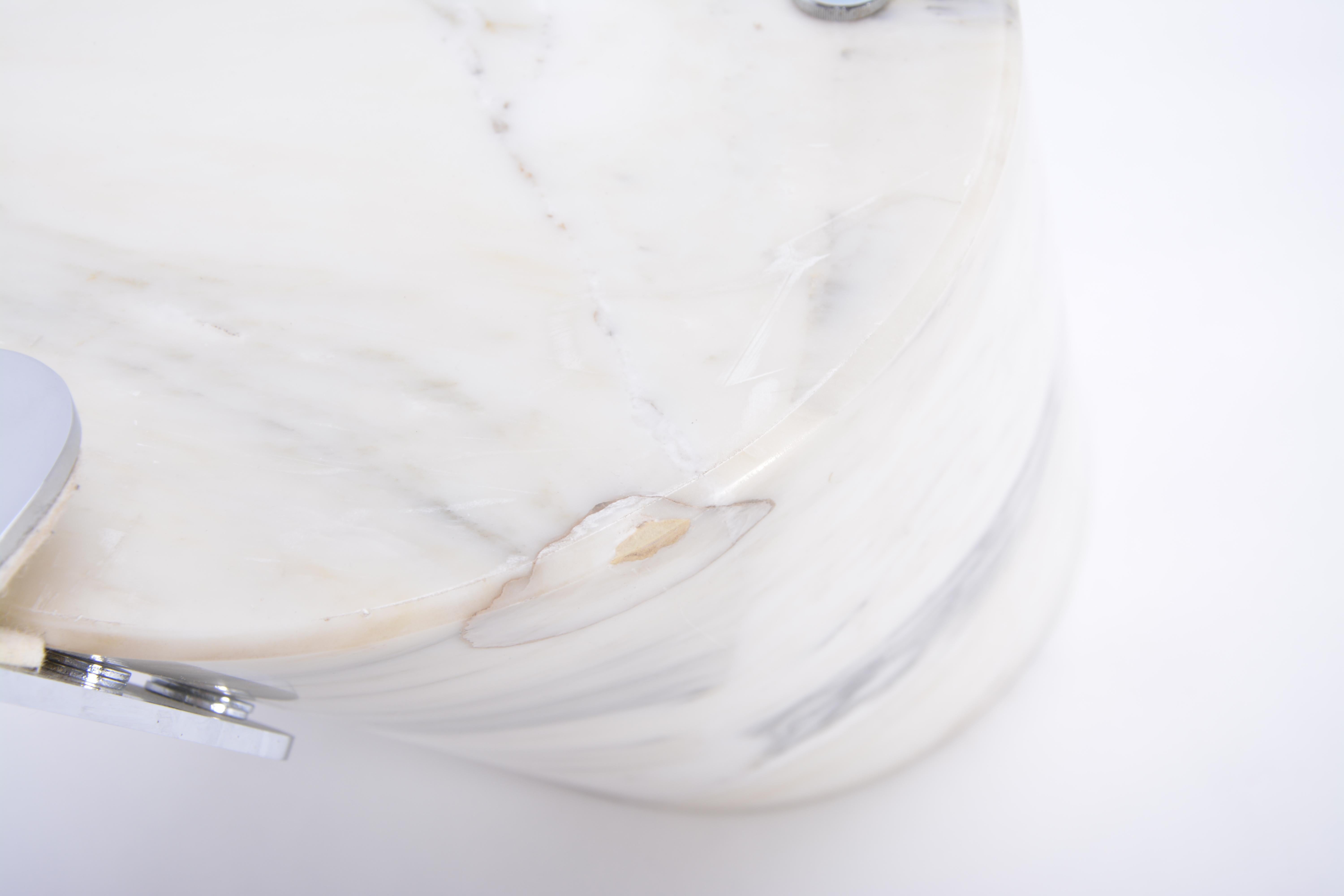 Table basse en marbre blanc et verre Modèle K1000 par Team Form pour Ronald Schmitt en vente 2