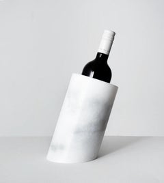 White Marble Angled Wine Cooler