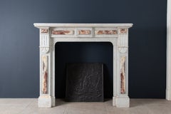 White Marble Antique Neoclassical French Circulation Fireplace
