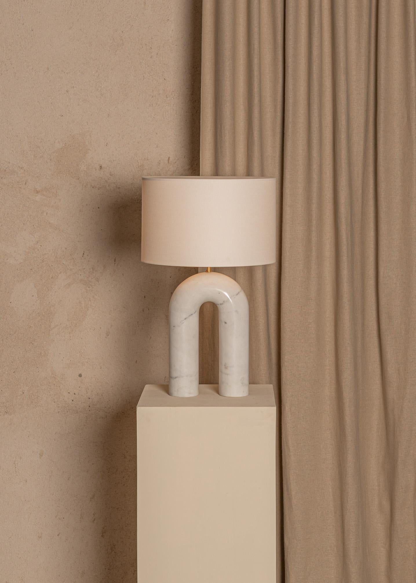 Other White Marble Arko Table Lamp by Simone & Marcel For Sale