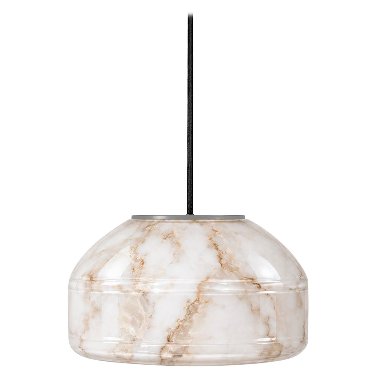 White marble Blown Glass Pendant Light Modern Minimalist Hanging Lamp For Sale