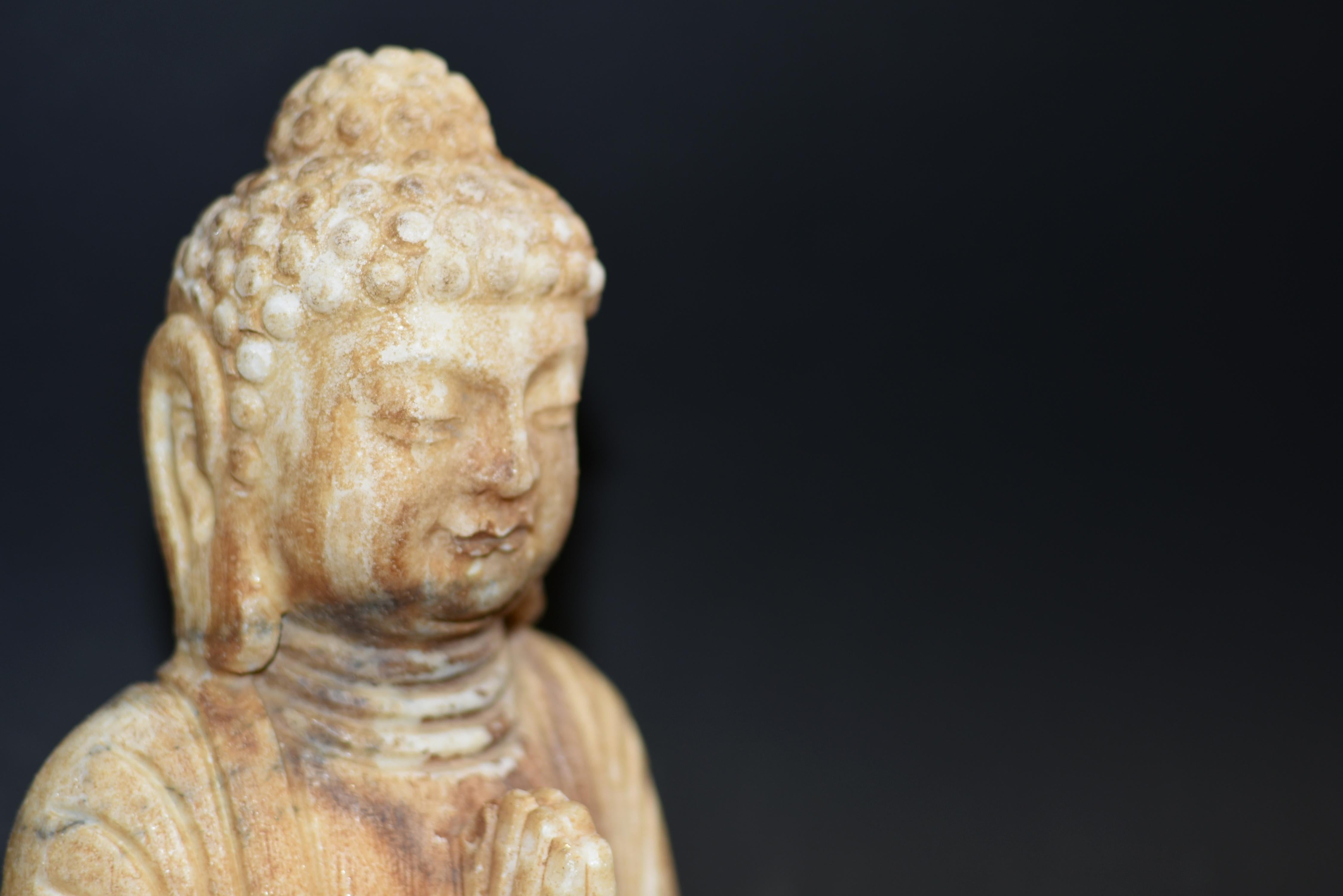 20th Century White Marble Buddha Statue For Sale