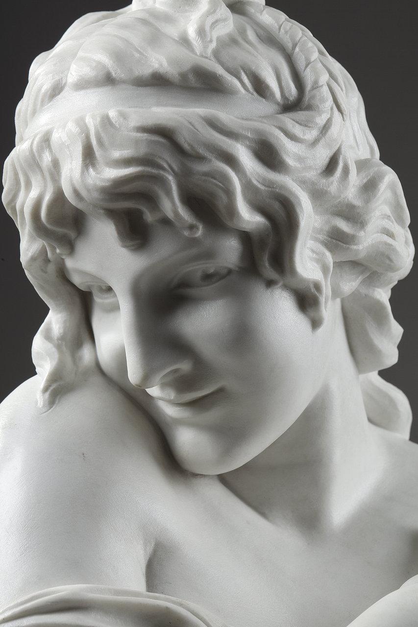 White Marble Bust 'La Pudeur' After J-A. Houdon, 19th Century 4