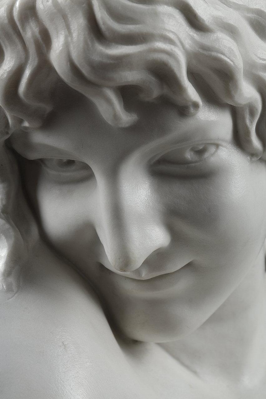 White Marble Bust 'La Pudeur' After J-A. Houdon, 19th Century 6