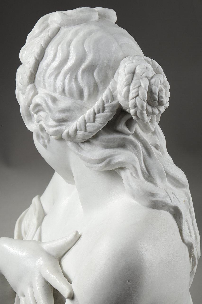 White Marble Bust 'La Pudeur' After J-A. Houdon, 19th Century 10