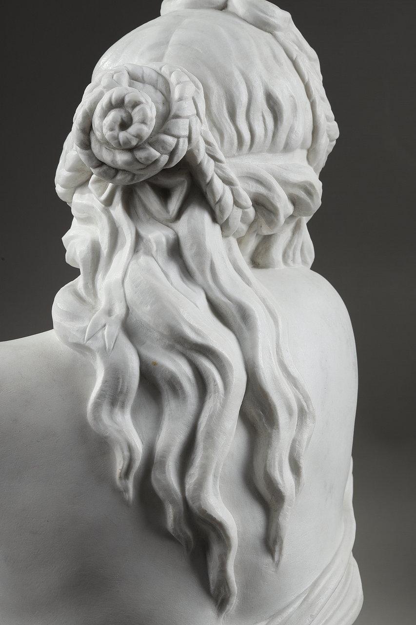 White Marble Bust 'La Pudeur' After J-A. Houdon, 19th Century 11