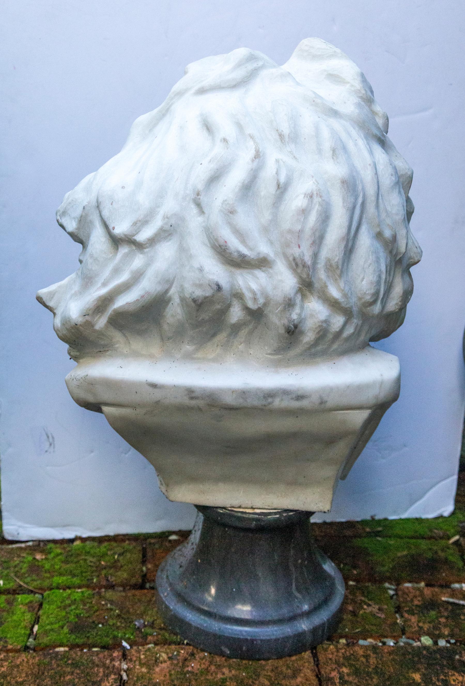White Marble Bust of a Bearded Man In Good Condition For Sale In Woodbury, CT