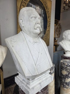 White Marble Bust Of A Man, 19th