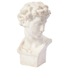 White Marble Bust of a Young Boy, 20th Century