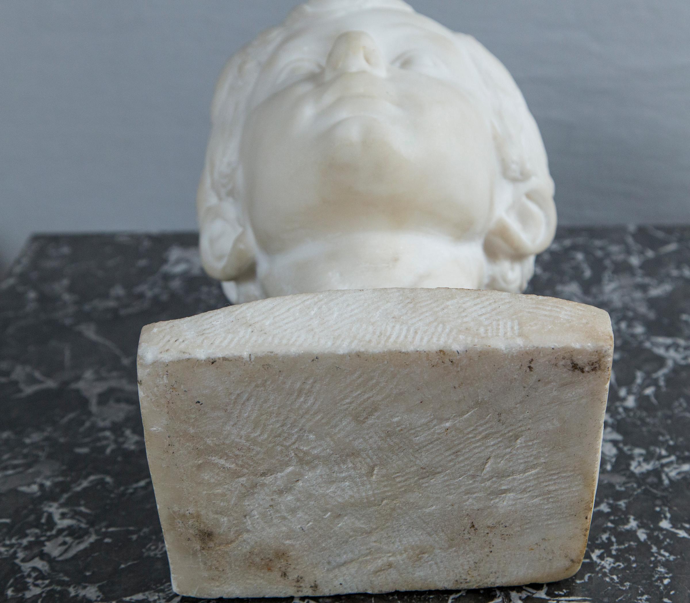 White Marble Bust of a Young Boy 4