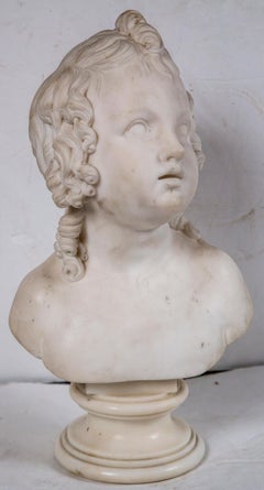 White Marble Bust of a Young Girl