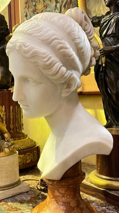 White Marble Bust of a Young Woman After William Theed (1804-1891)