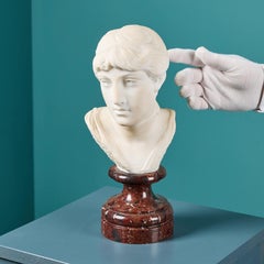 White Marble Bust of a Young Woman by Eduardo Rossi