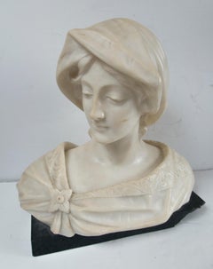 White Marble Bust of a Young Woman