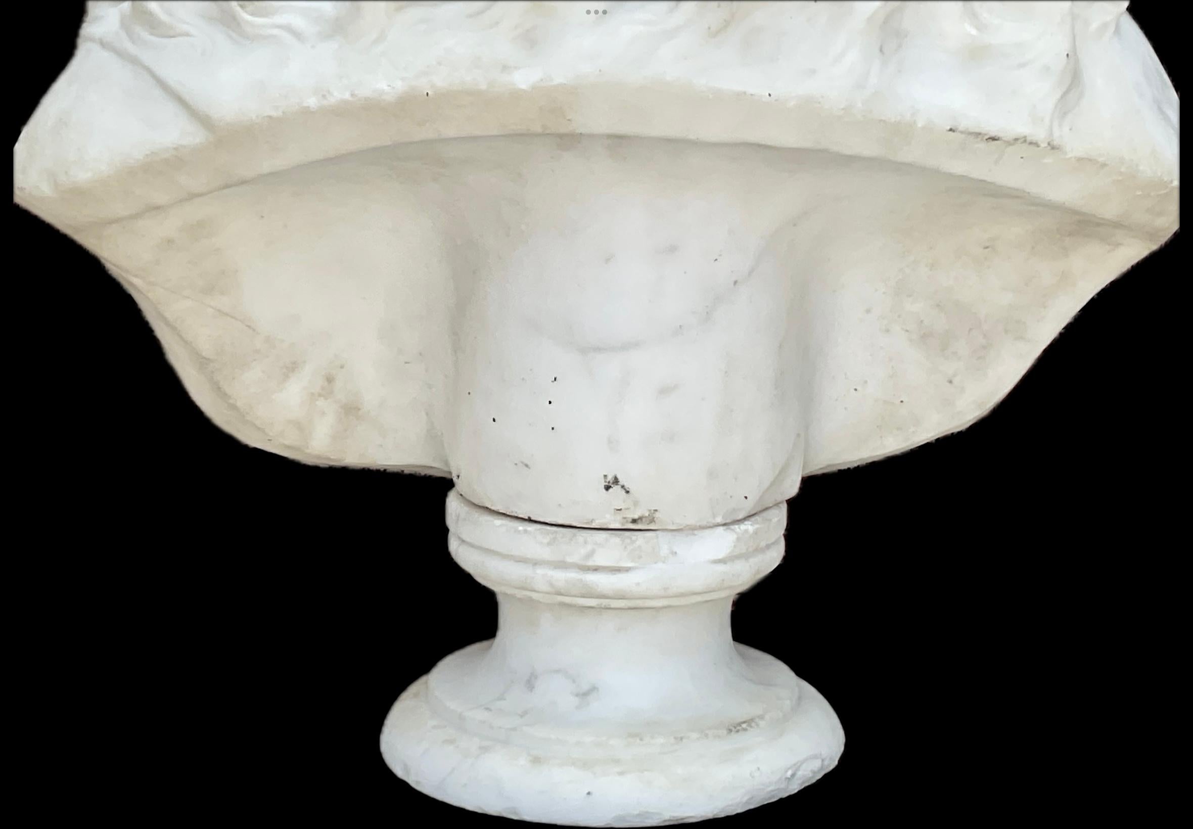 Marmo Busto in marmo bianco di Luigi XIV di Francia in vendita