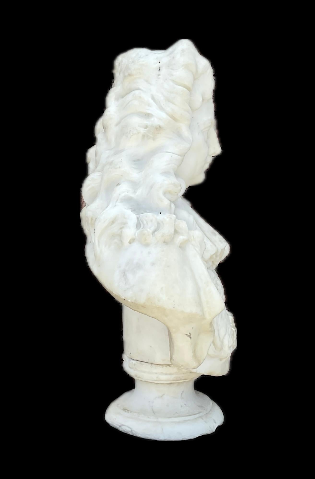 Busto in marmo bianco di Luigi XIV di Francia in vendita 1