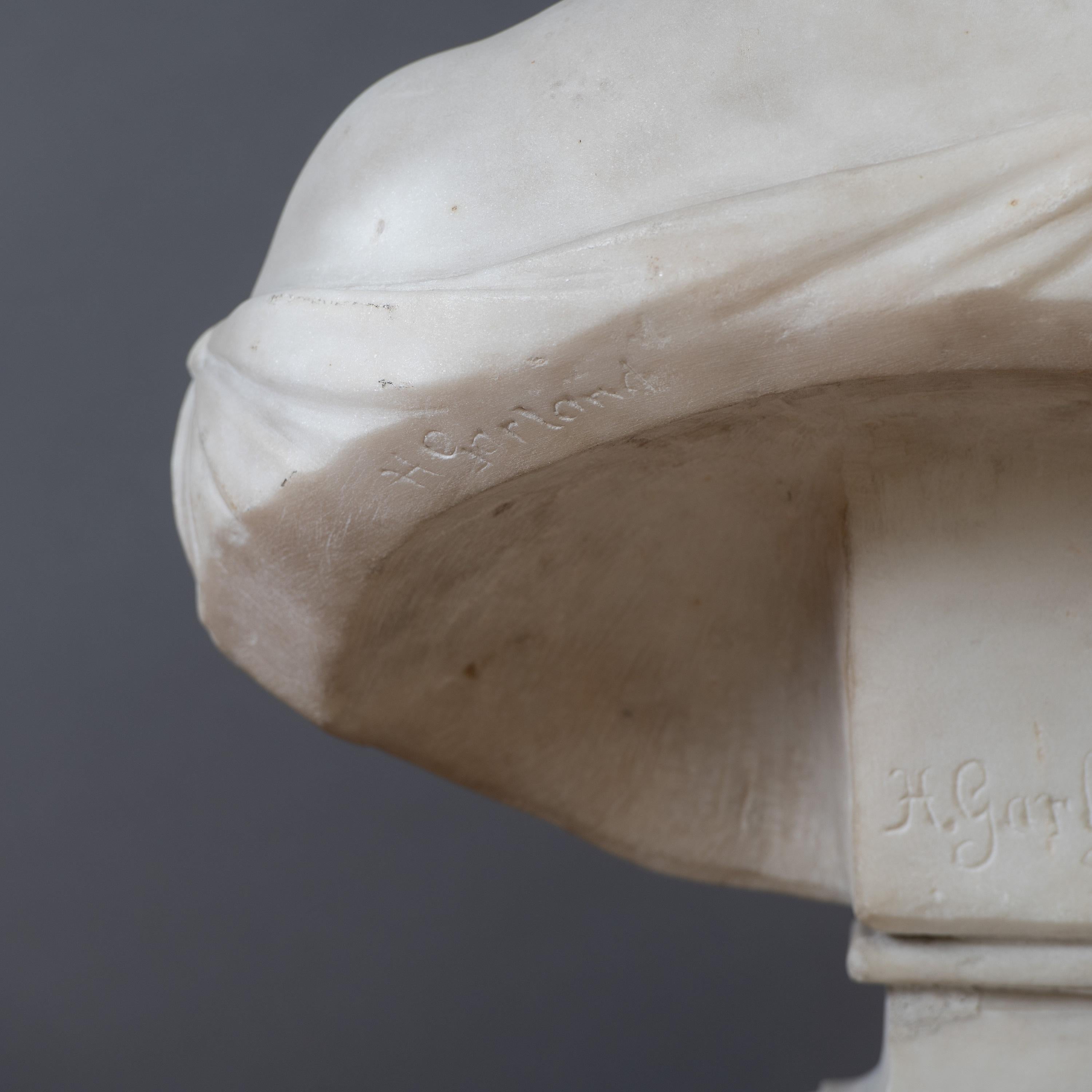 White Marble Bust of 'Undine' by Henry Garland R.A.,  In Good Condition For Sale In London, GB