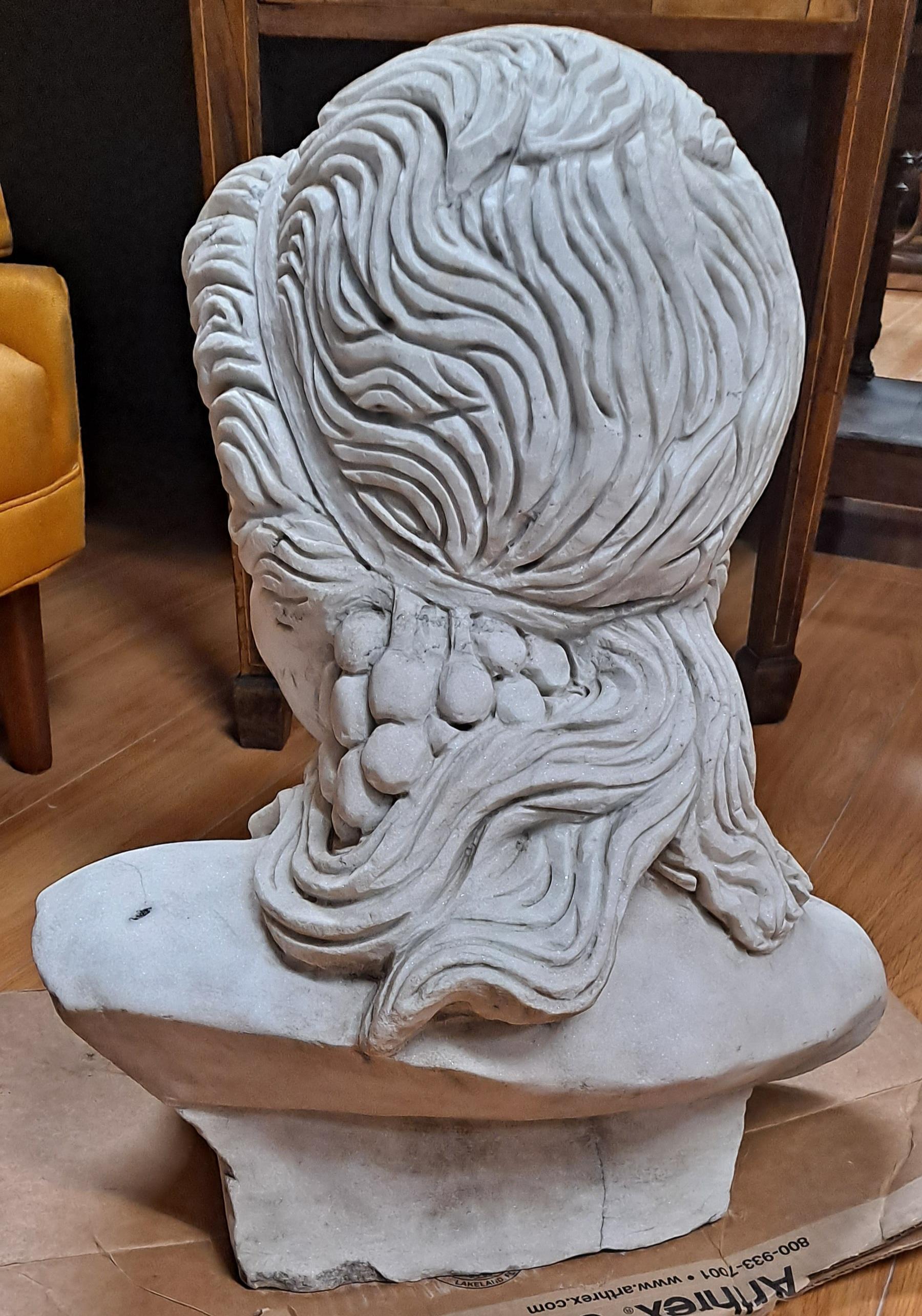 20th Century White Marble Bust of Young Woman  For Sale