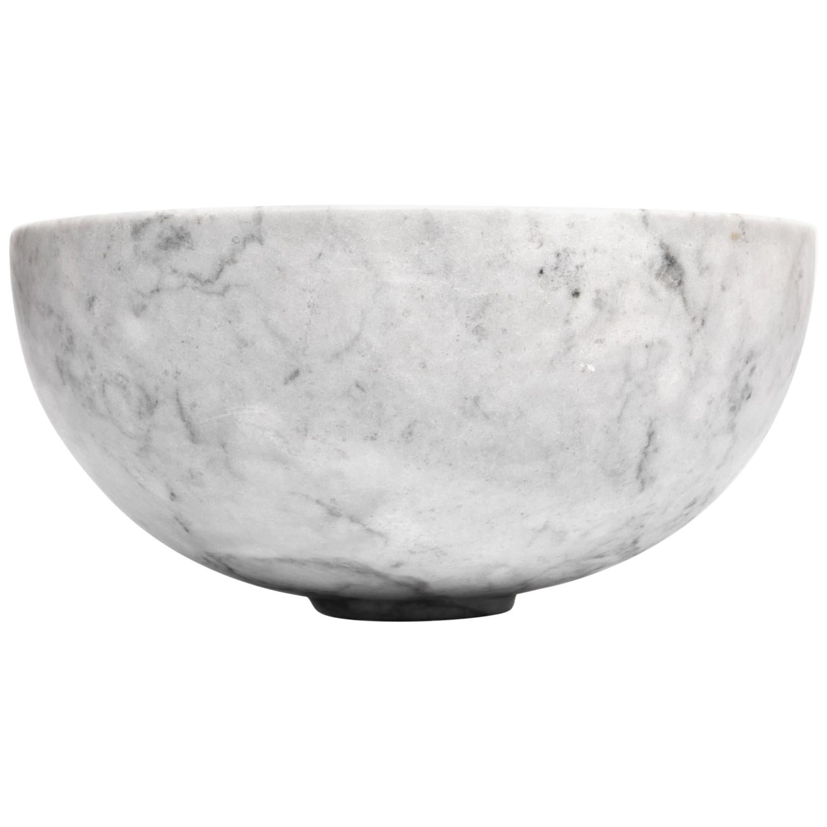 Veneciano white marble carved large Bowl