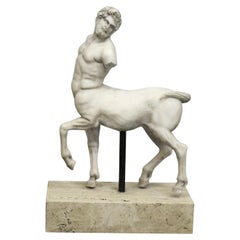 cenotar Antique White Marble Centaur Sculpture