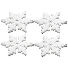 White Marble Coasters, Christmas Tree Decoration Set of 4 Tableware Italy