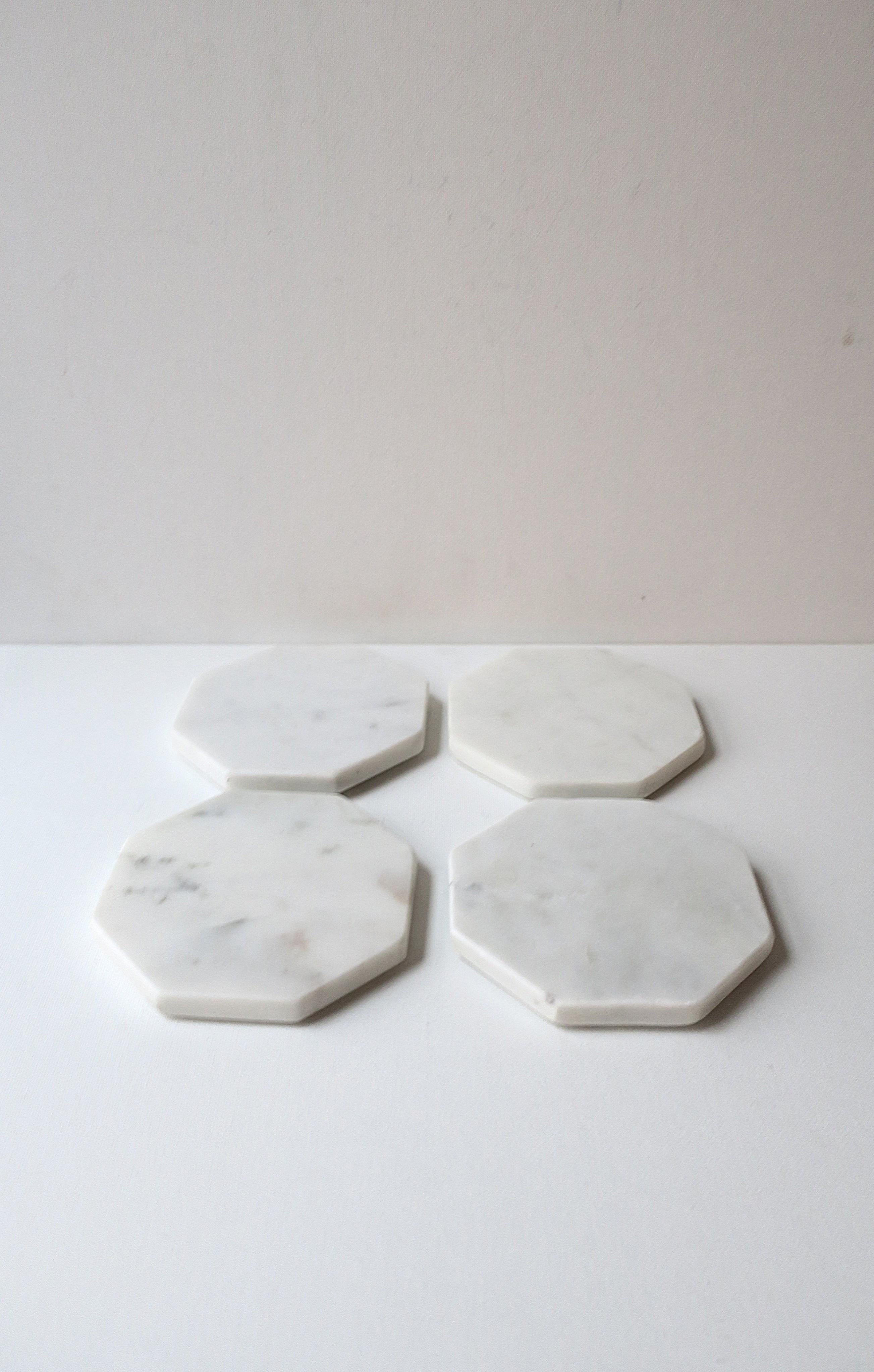 Contemporary White Marble Coasters For Sale