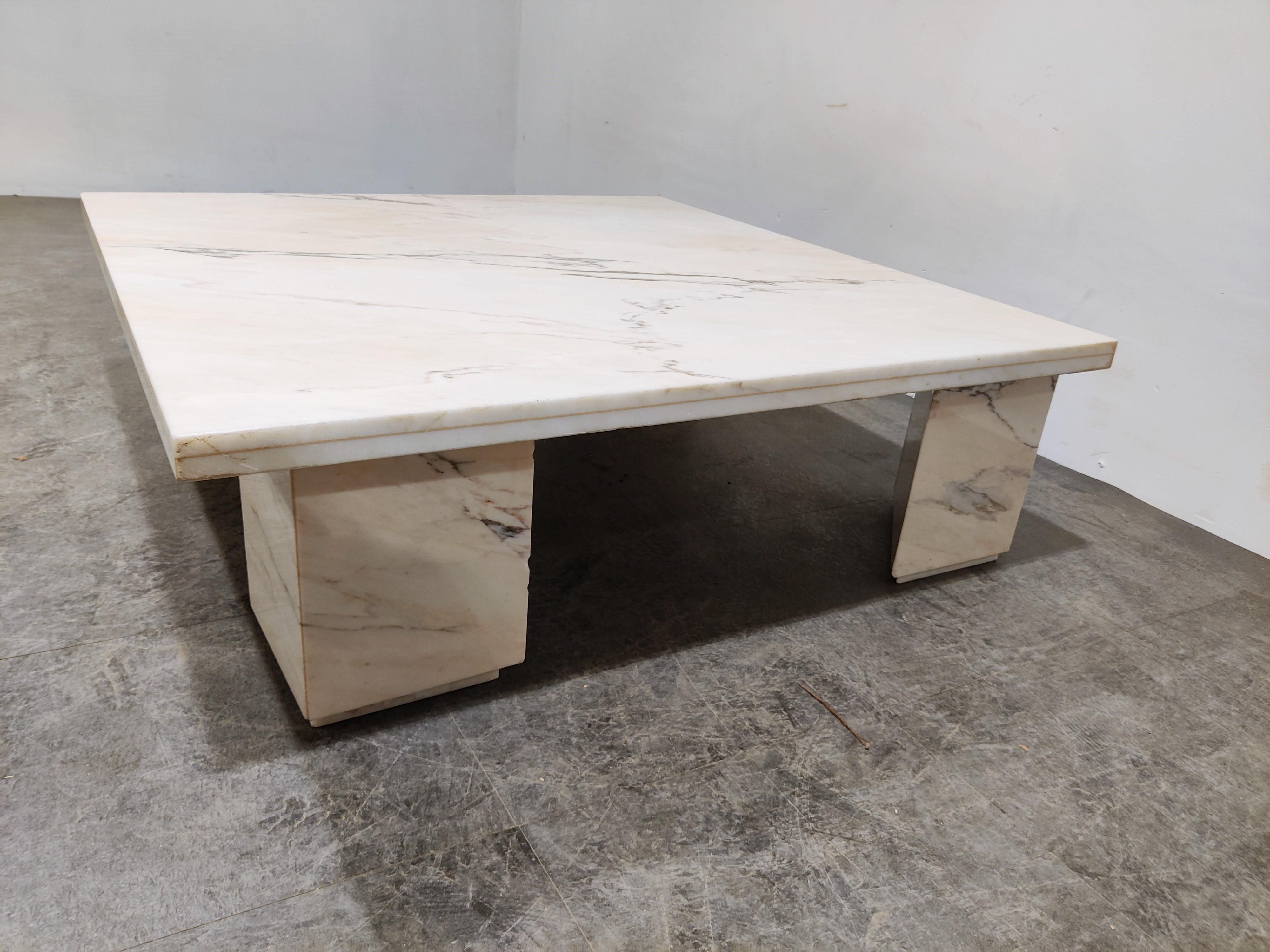 White Marble Coffee Table, 1970s In Fair Condition In HEVERLEE, BE