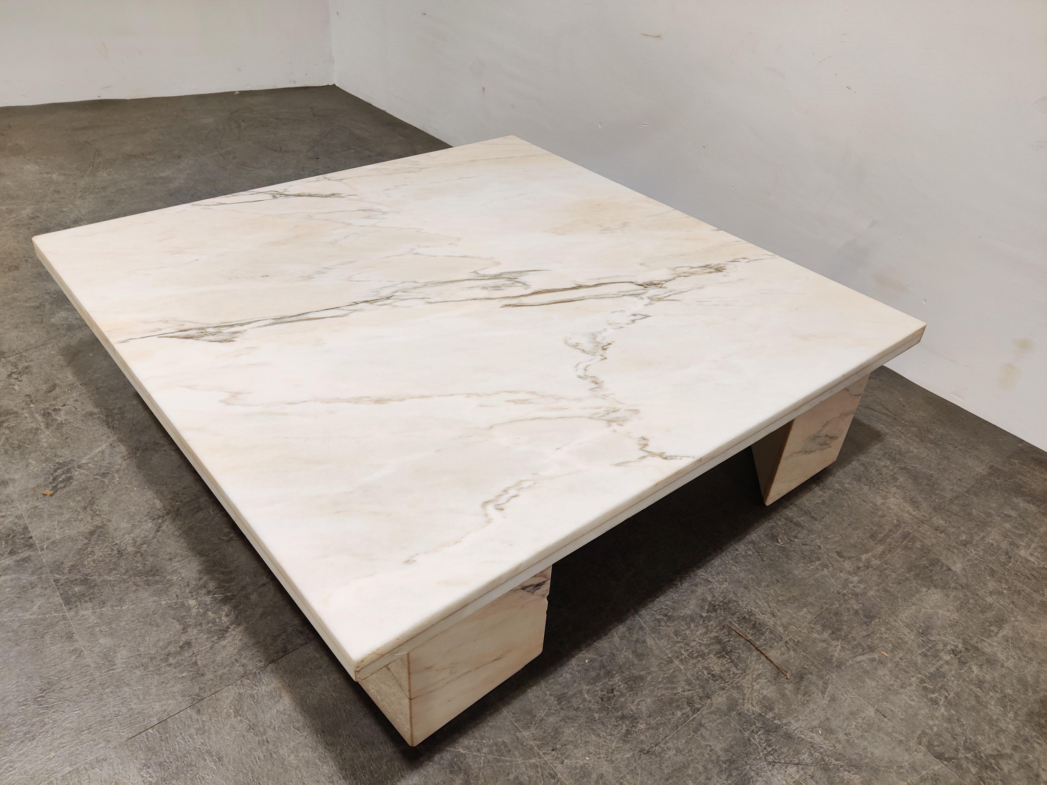 White Marble Coffee Table, 1970s 3