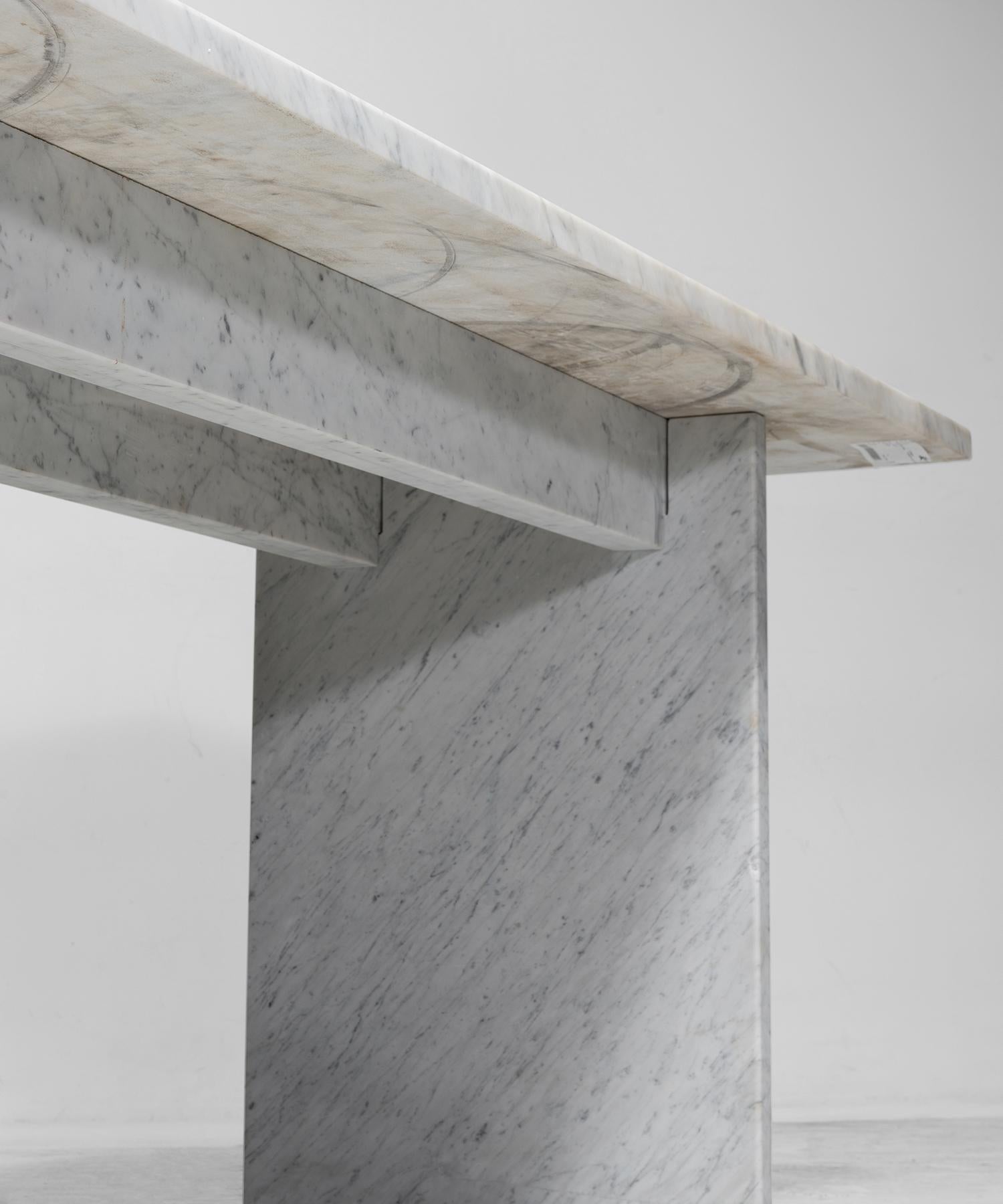Marble Fishmonger Table, France circa 1930 In Good Condition In Culver City, CA