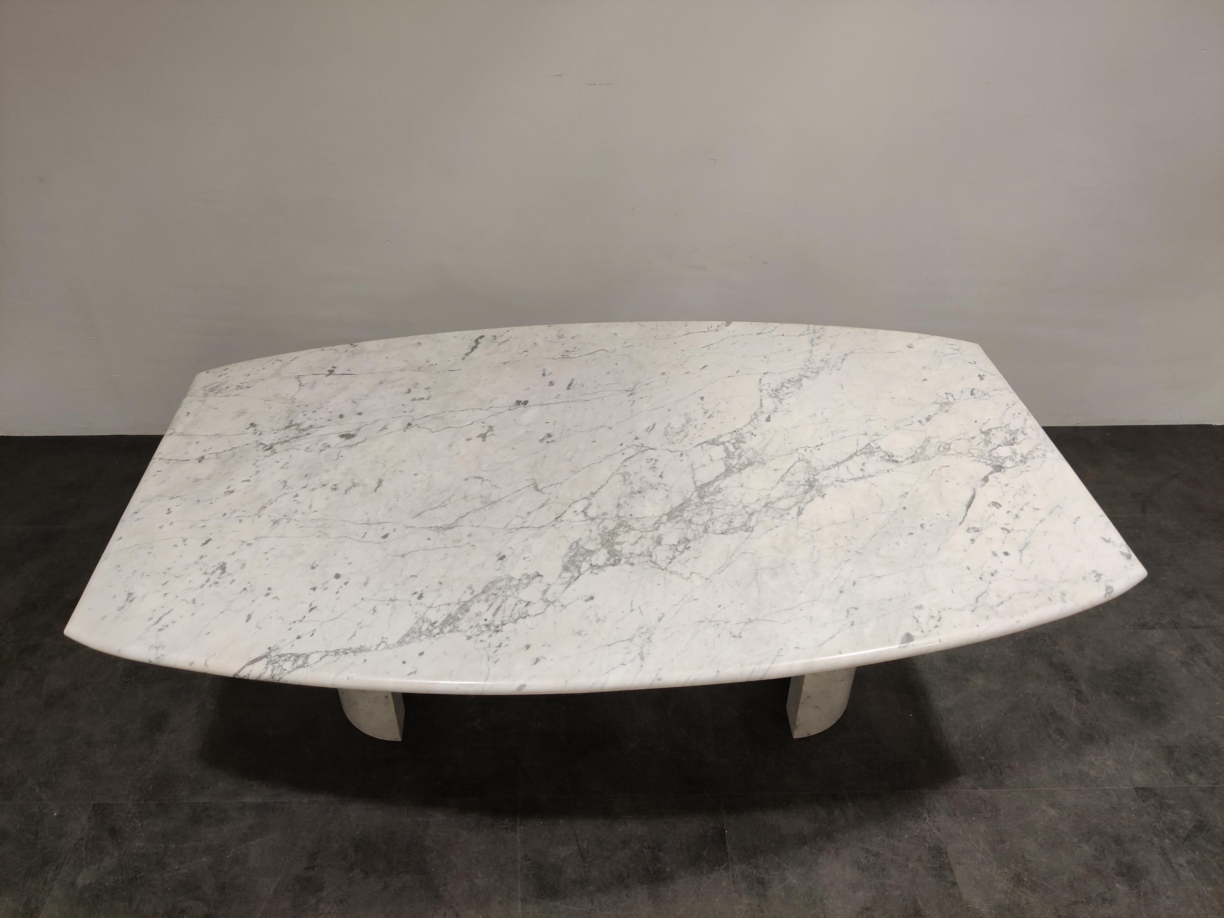 White Marble Dining Table, 1970s 4