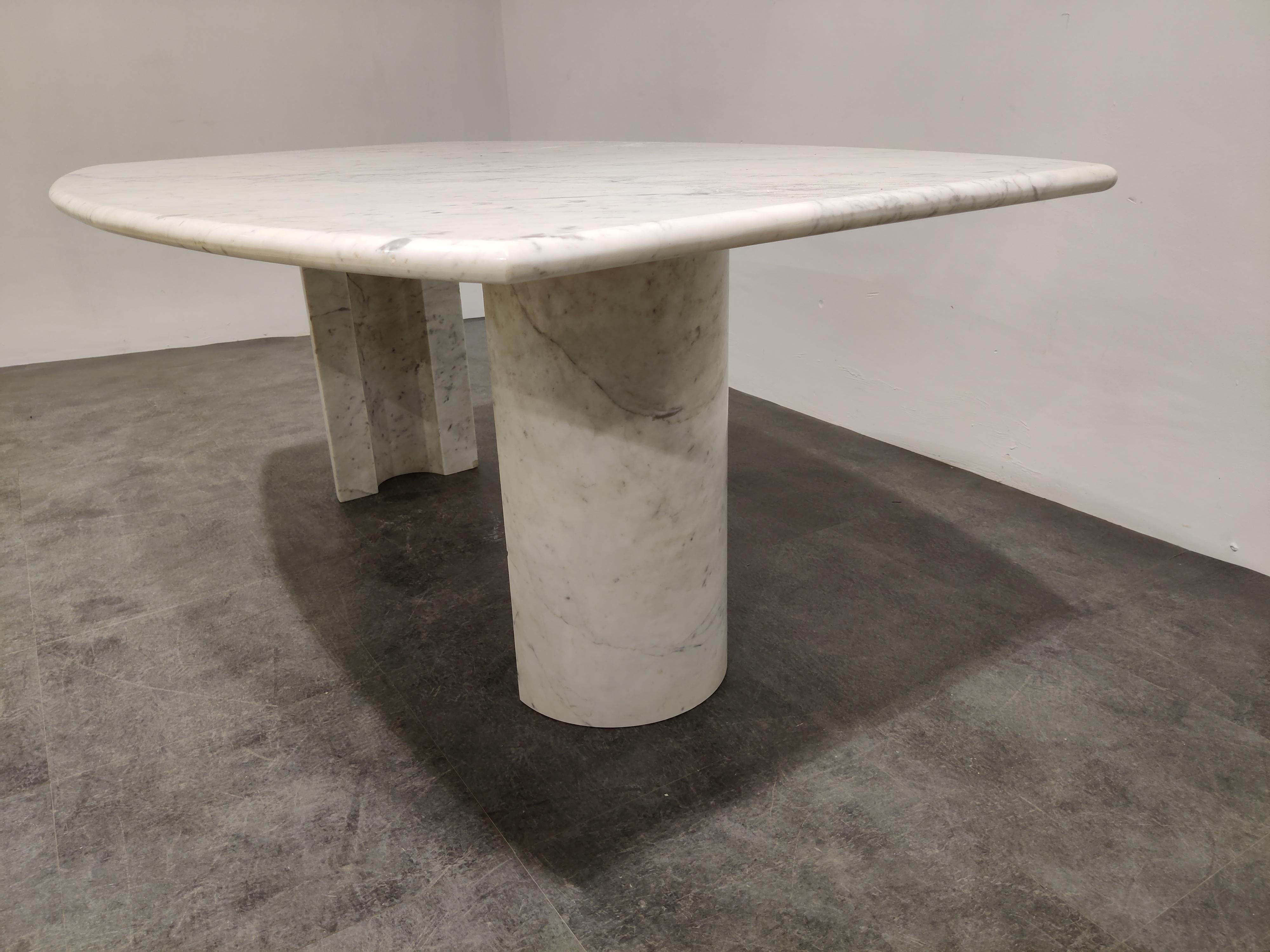Late 20th Century White Marble Dining Table, 1970s