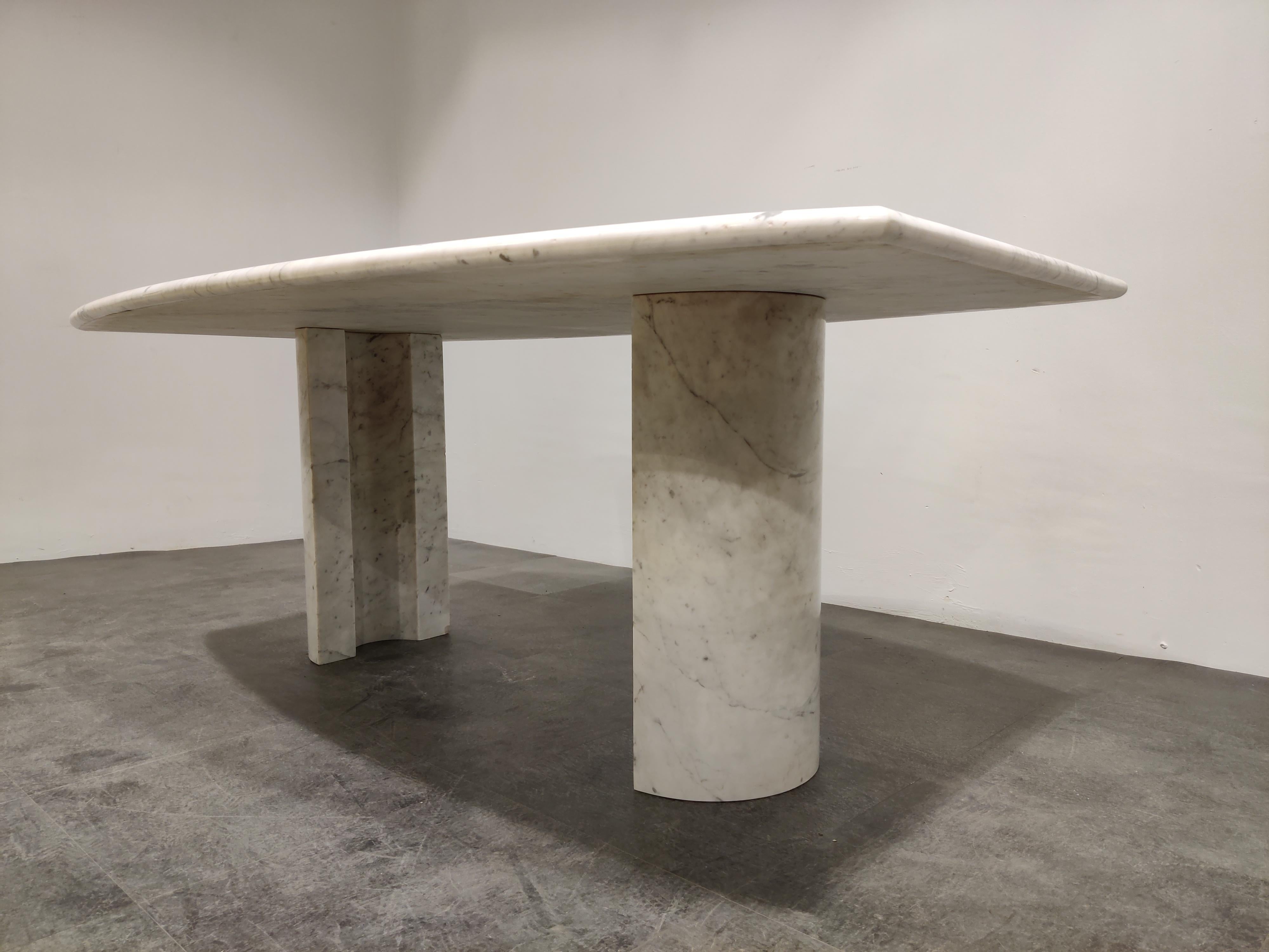 White Marble Dining Table, 1970s 2