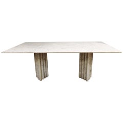 White Marble Dining Table, 1970s