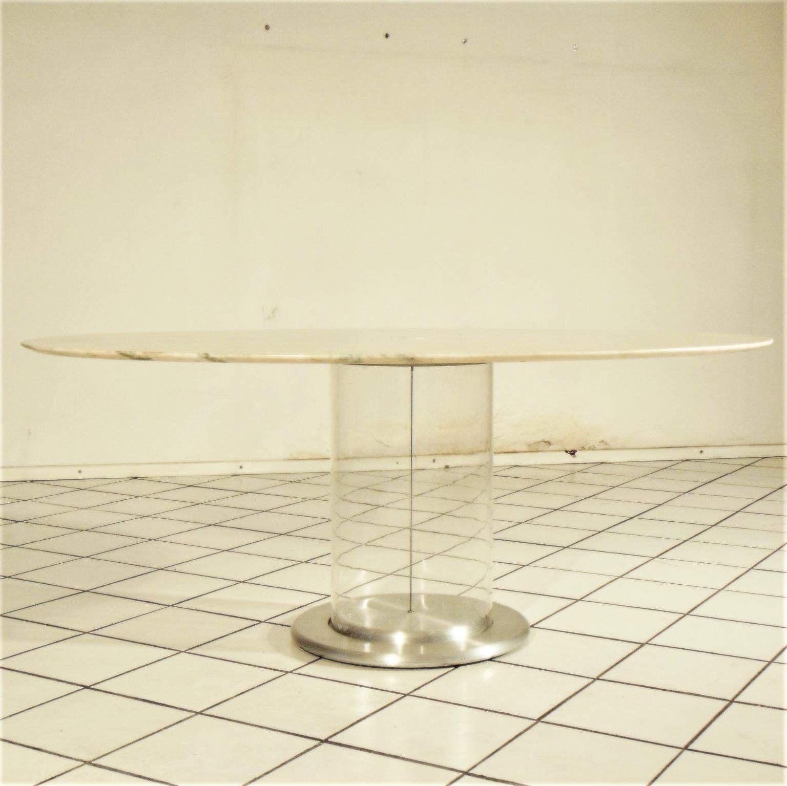 Table de salle à manger et meuble de bar en marbre blanc, Claudio Salocchi pour Sormani, Italie, années 1960 en vente 9