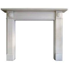 White Marble English Regency Style Fireplace Mantel