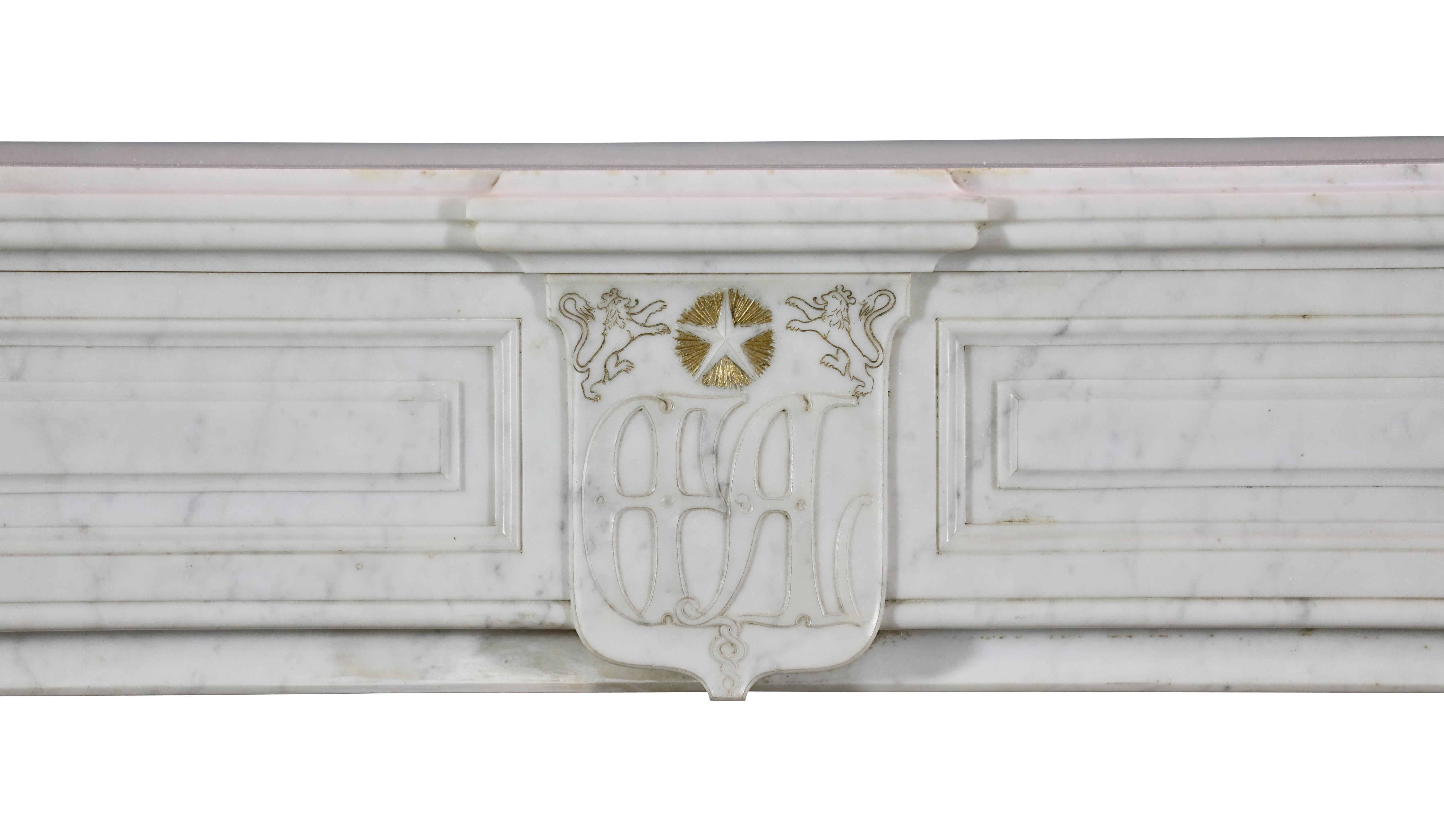 White Marble Exceptional Pair Fireplace Mantels 19th Century For Sale 2