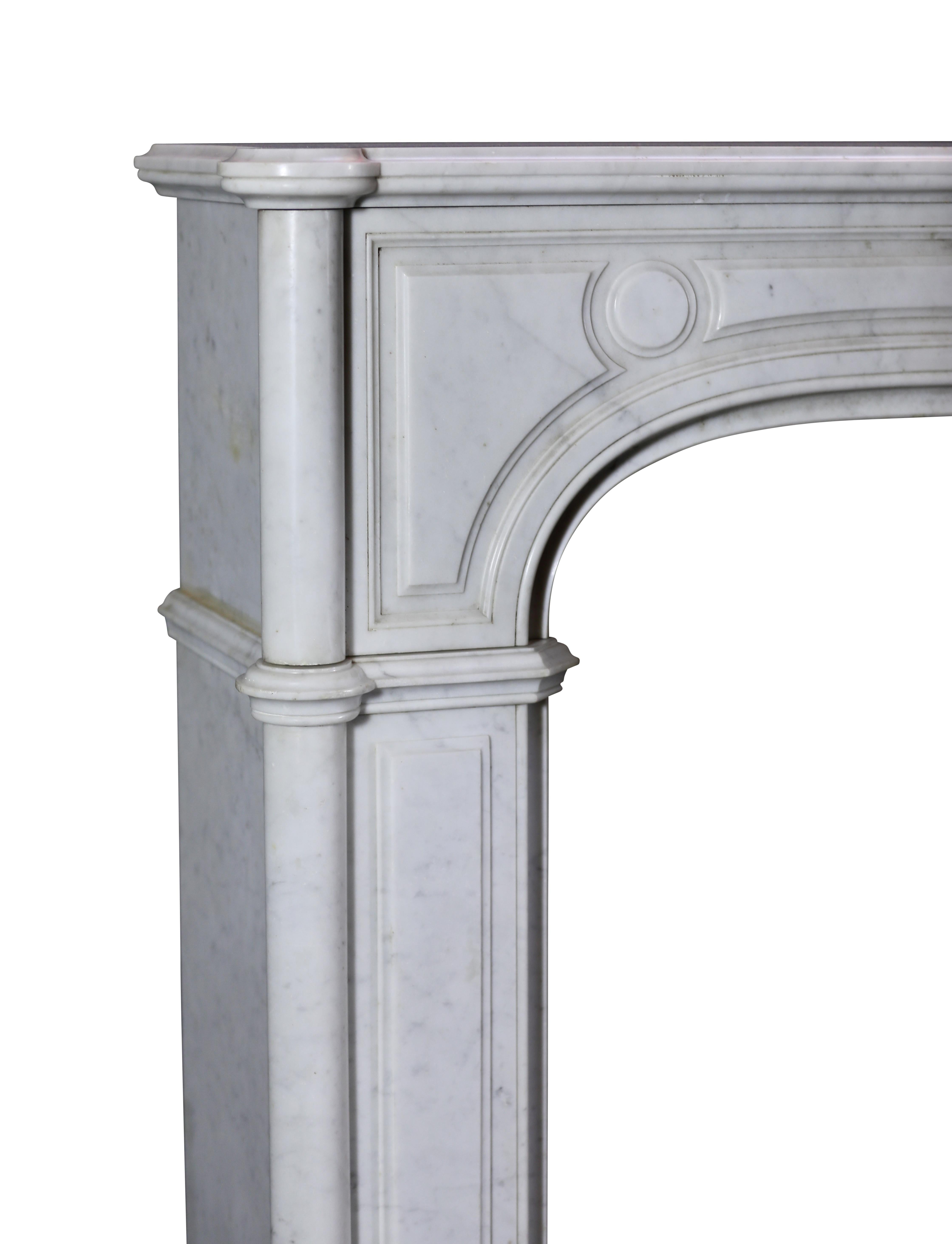 White Marble Exceptional Pair Fireplace Mantels 19th Century For Sale 7