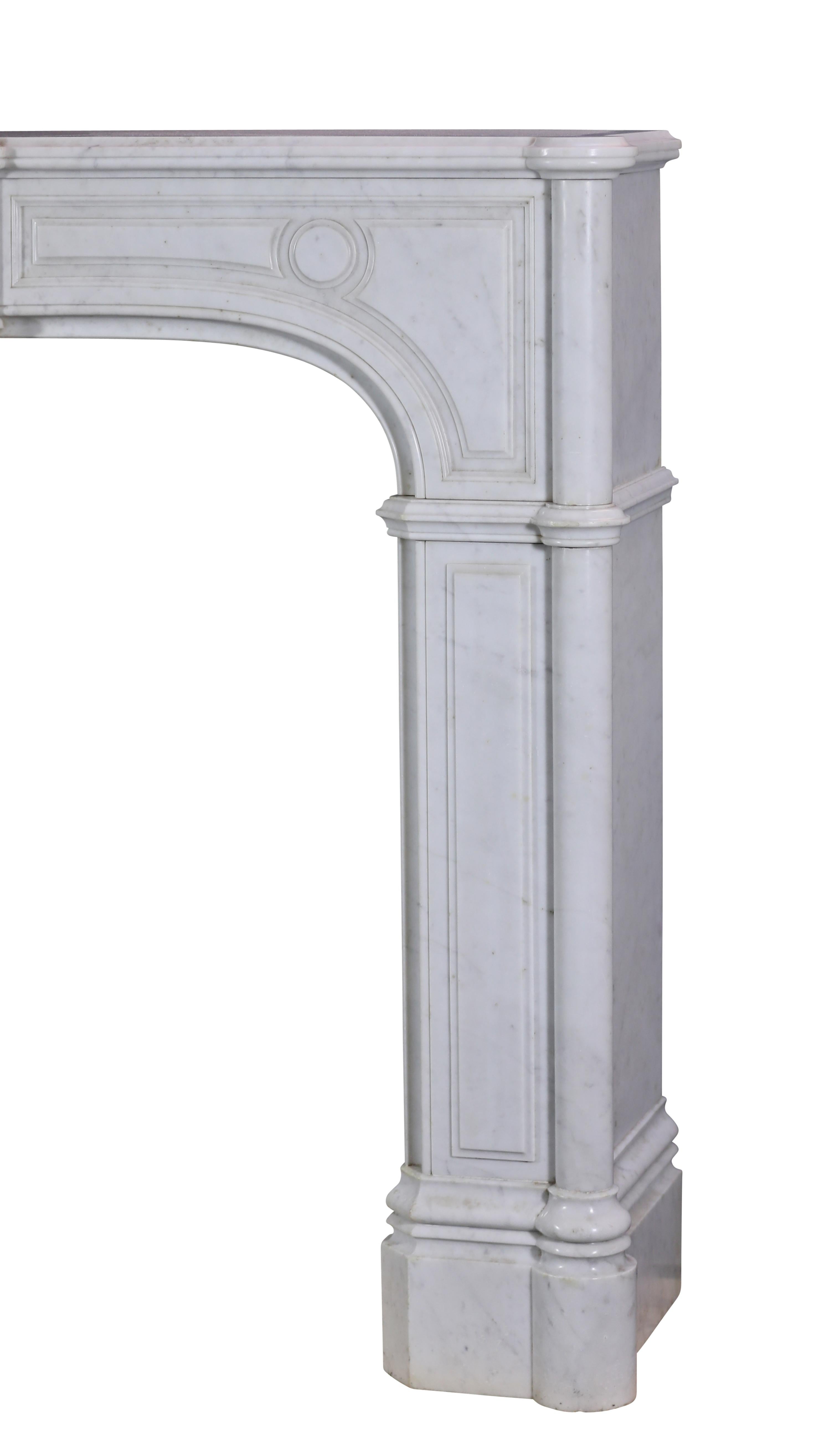 White Marble Exceptional Pair Fireplace Mantels 19th Century For Sale 8
