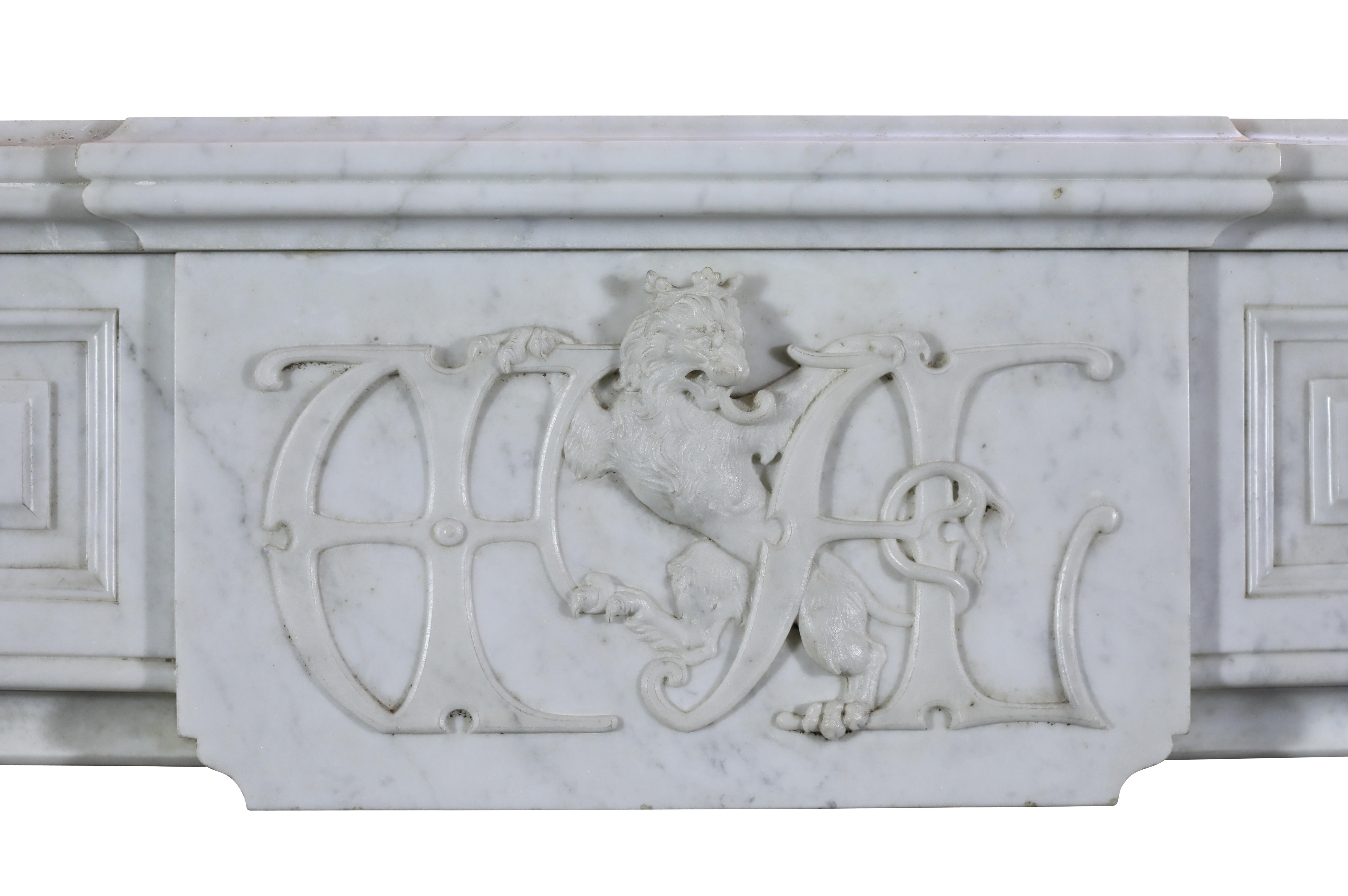 White Marble Exceptional Pair Fireplace Mantels 19th Century For Sale 9