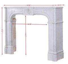White Marble Exceptional Pair Fireplace Mantels 19th Century