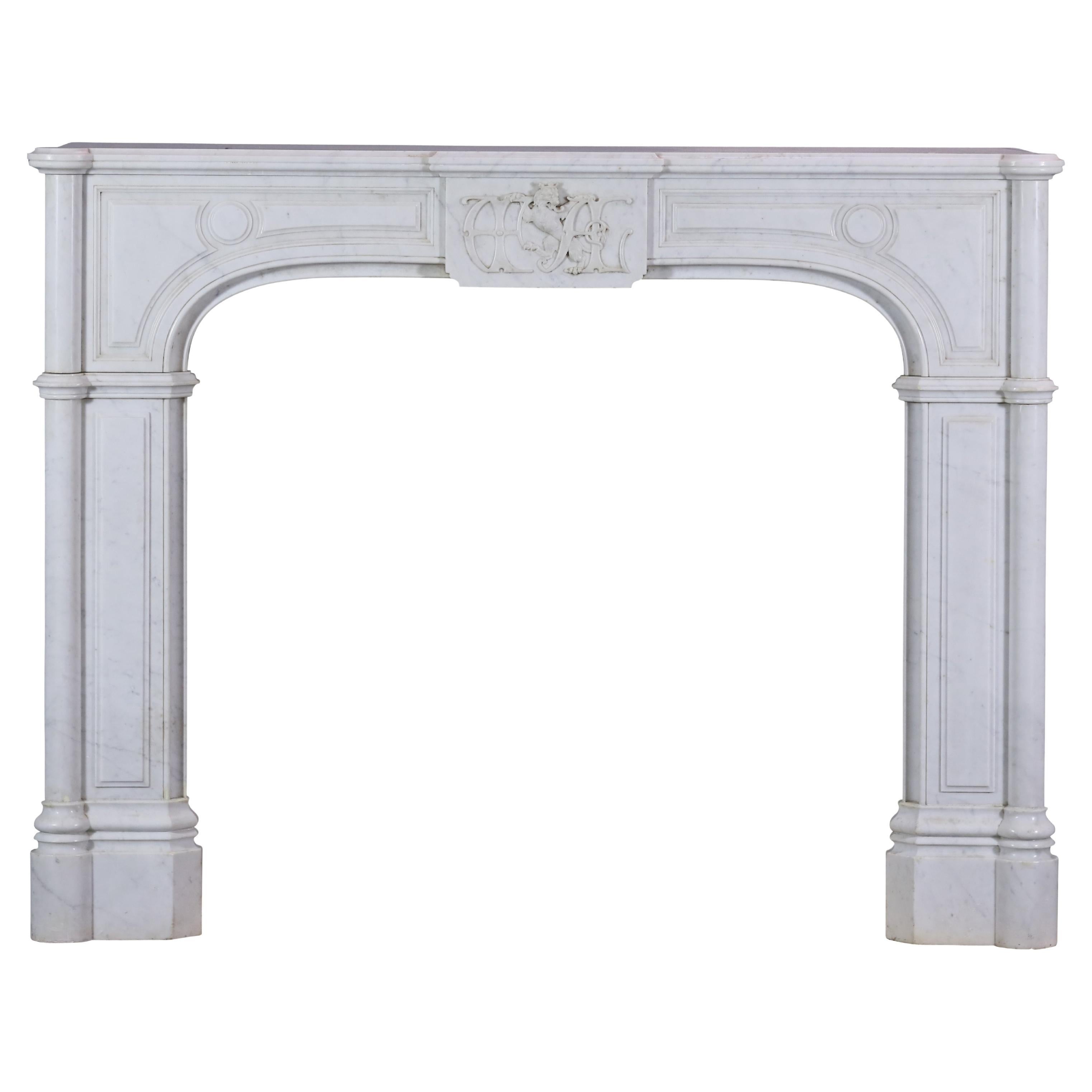 White Marble Exceptional Pair Fireplace Mantels 19th Century For Sale