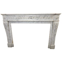Used White Marble Fireplace