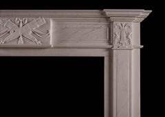 White Marble Fireplace in the Late Georgian Manner